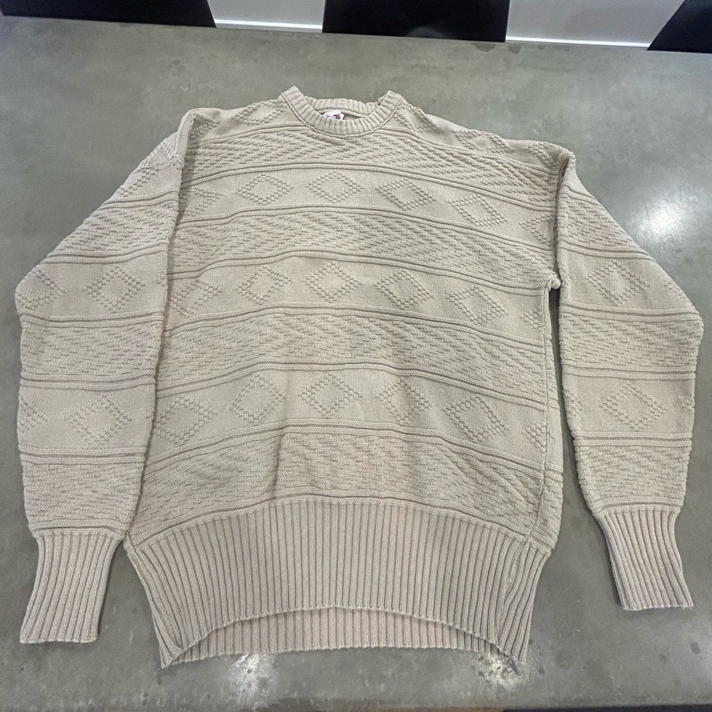 Vintage Coconut Joe 100% cotton sweater. Tan in colour. Size Large. Crew neck.
